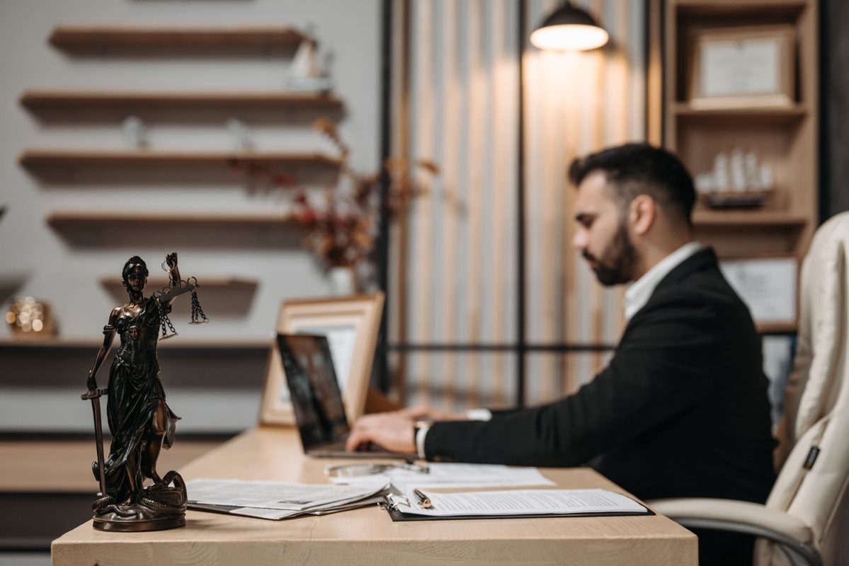 Lawyer working in a modern office